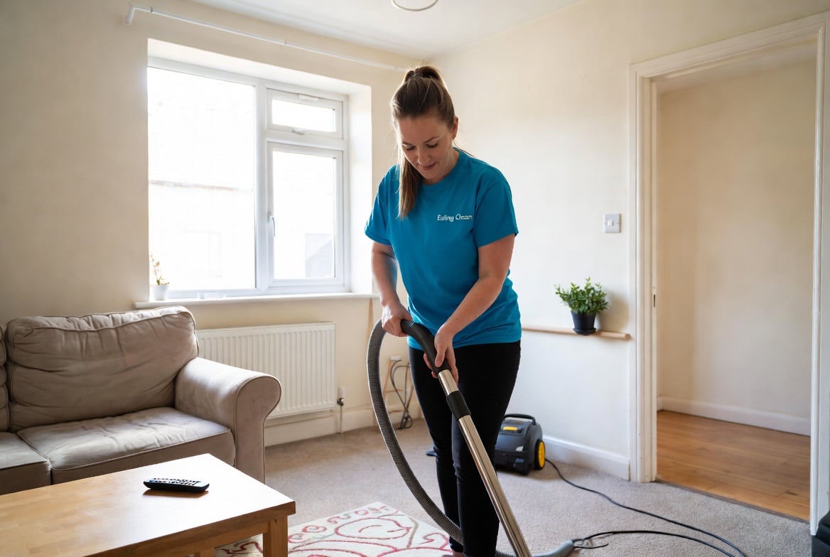 Professional cleaner from Ealing Clean performing weekly cleaning in an Ealing home
